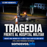Tragedia en la noche: una adolescente murió tras caer de una motocicleta frente al Hospital Militar