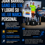 Juan Barrios ganó los 10K en Juan Pujol y logró su mejor marca personal