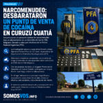 Golpe al narcomenudeo en Curuzú Cuatiá: allanamiento, cocaína secuestrada y un detenido