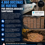 Senasa decomisó y destruyó casi 5.000 docenas de huevos en Corrientes por graves irregularidades sanitarias