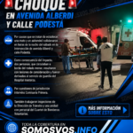 CHOQUE EN AVENIDA ALBERDI Y PODESTÁ: DOS MOTOCICLISTAS HERIDOS