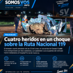 Cuatro personas heridas tras un choque entre camiones y un automóvil sobre la Ruta 119